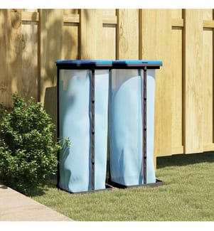 Müllsackständer 2 Stk. Schwarz und Blau 120 L PP