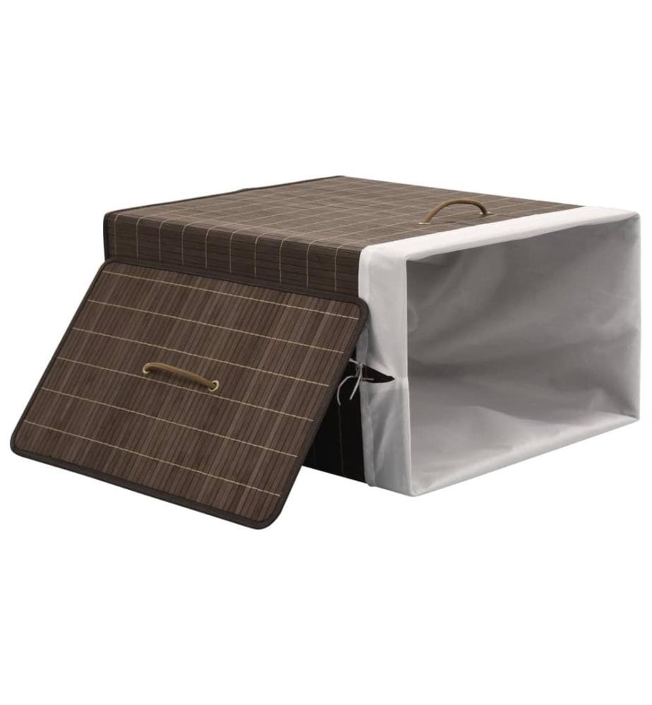 Panier à linge rectangulaire Bambou Marron foncé