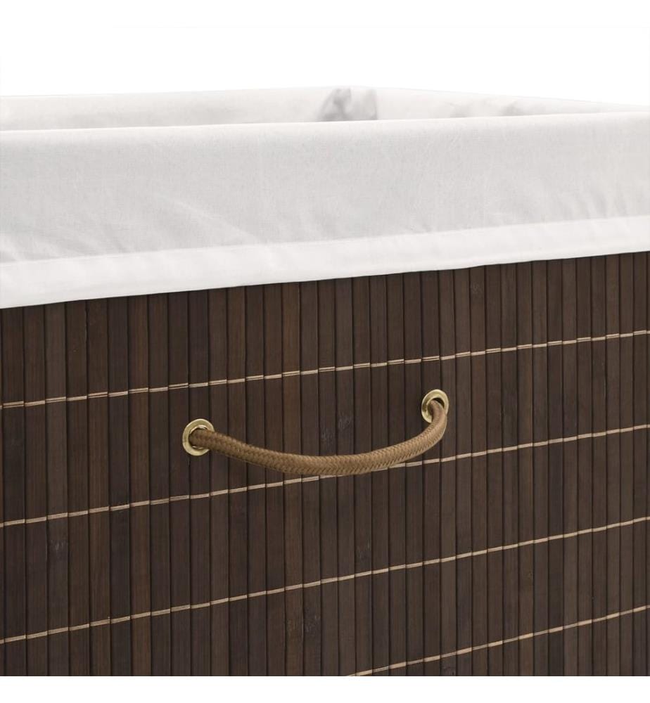 Panier à linge rectangulaire Bambou Marron foncé