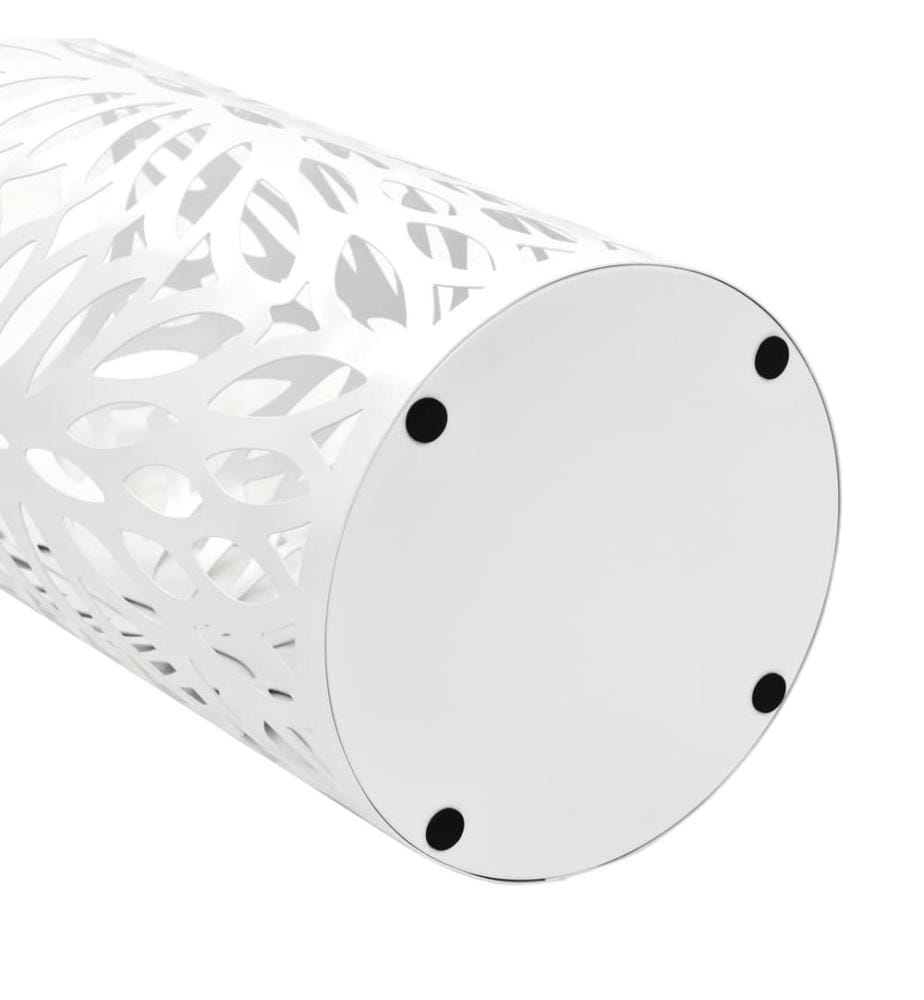 Porte-parapluie Feuilles Acier Blanc