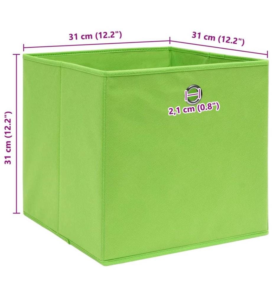 Boîtes de rangement 10 pcs Vert 32x32x32 cm Tissu