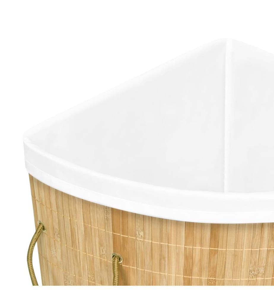Panier à linge d'angle Bambou 60 L