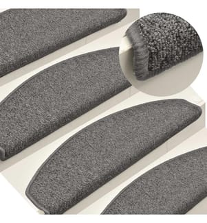 Stufenmatten 15 Stk. 65x24x4 cm Dunkelgrau Halbrund Gross