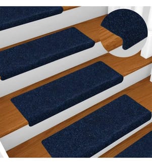 Stufenmatten Selbstklebend 15 Stk. 65x21x4 cm Marineblau Rechteckiger Rand