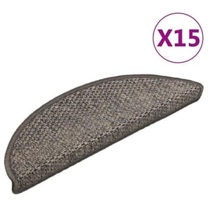 Treppenmatten Selbstklebend Sisal-Look 15 Stk 56x17x3 Hellbraun