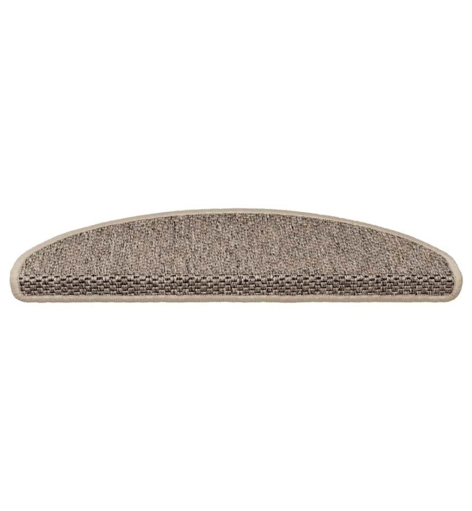 Treppenmatten Selbstklebend Sisal 15 Stk. 65x21x4cm Dunkelbeige