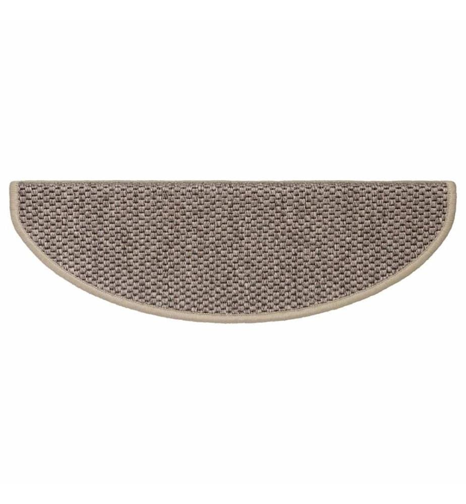 Treppenmatten Selbstklebend Sisal 15 Stk. 65x21x4cm Dunkelbeige