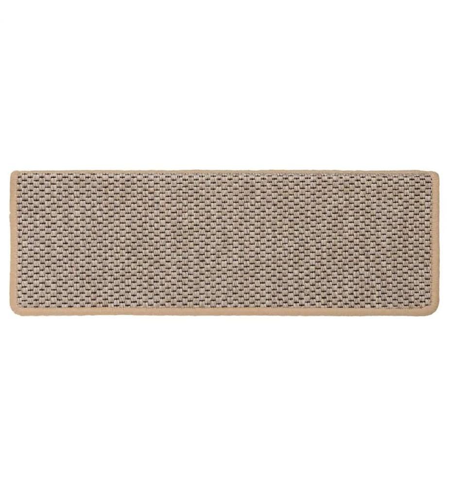 Treppenmatten Selbstklebend Sisal 15 Stk. 65x21x4 cm Hellbeige