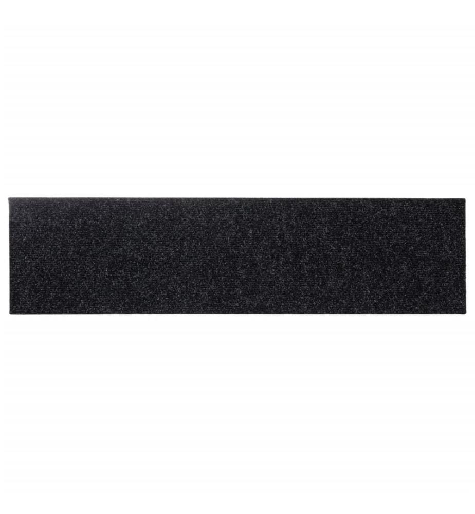 Stufenmatten Selbstklebend 15 Stk. 76x20 cm Schwarz Rechteckig