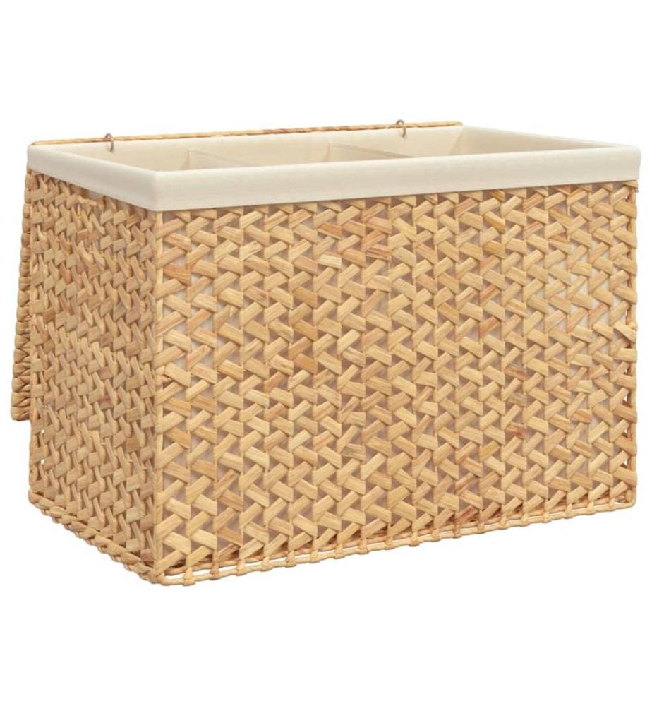 Panier à linge avec 3 sections 75x42,5x52 cm hyacinthe d'eau