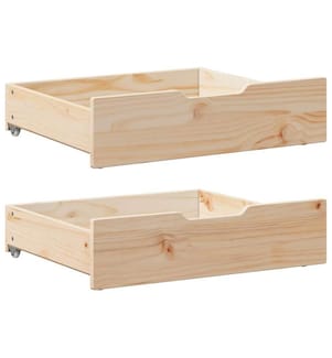 Tiroirs sous le lit avec roulettes 2 pcs 75x55x17 cm pin massif