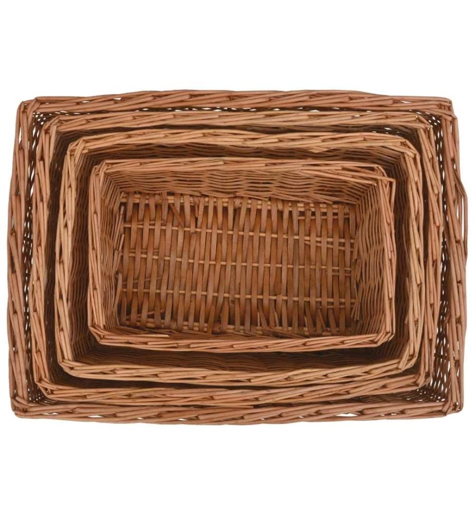 Ensemble de paniers gigognes 4 pcs Marron Saule