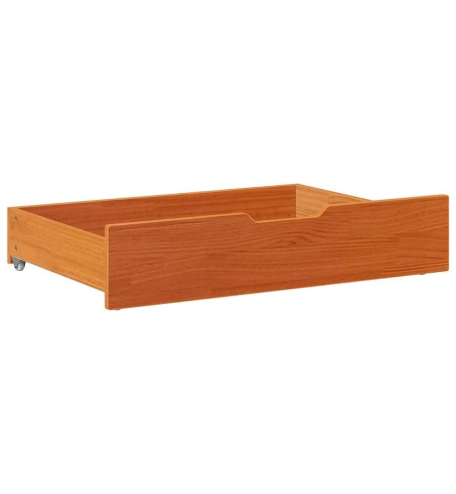 Tiroirs sous le lit 2 pcs brun cire 85x55x17 cm pin massif