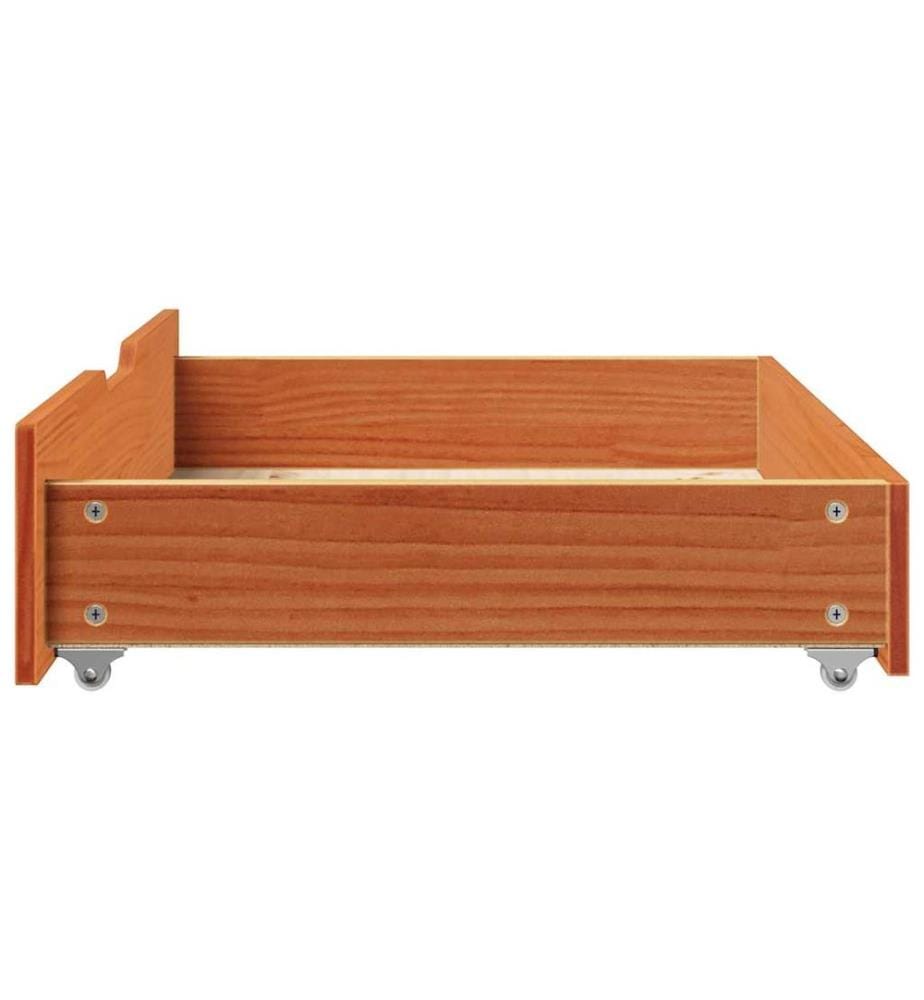 Tiroirs sous le lit 2 pcs brun cire 85x55x17 cm pin massif