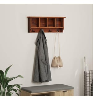 Kleiderbügel Braun 70 x 11 x 27 cm Massives Mahagoni Holz