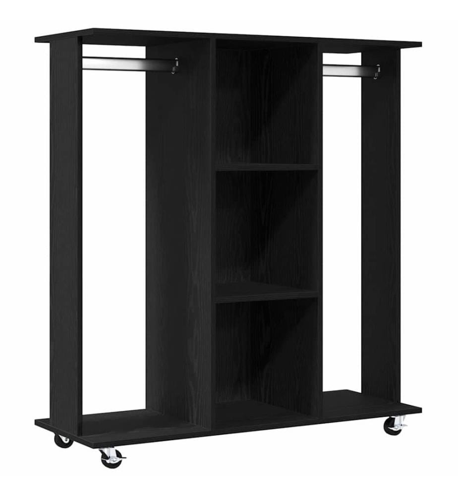 Kleiderschrank mit Regal Schwarz Eichen-Optik 102 x 38 x 110 cm