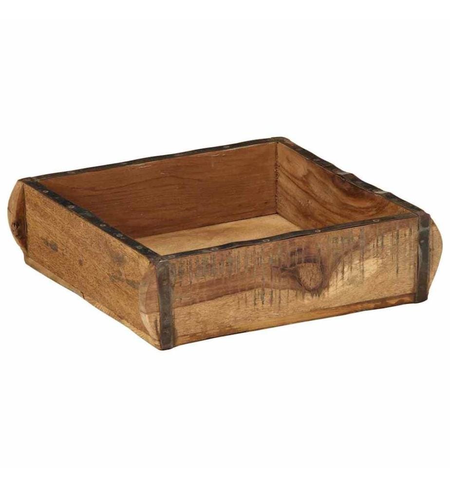 Plateau Marron 29 x 31 x 10 cm Bois Recyclé Solide