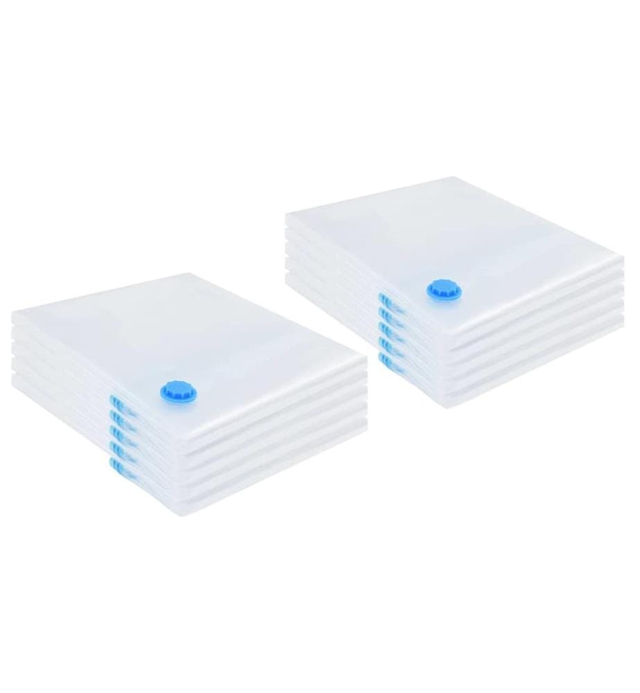 Sacs de rangement 10 pcs Transparent et Bleu 100 x 80 cm