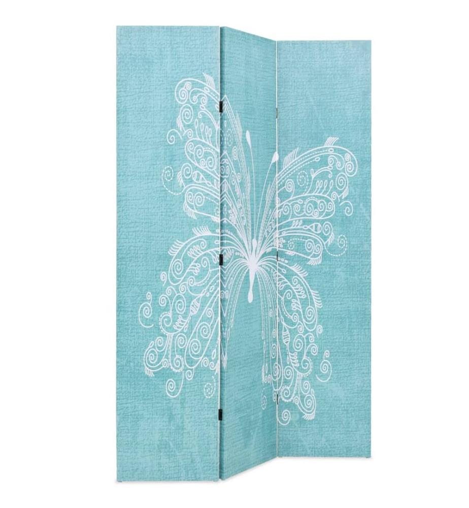 Cloison de séparation pliable 120 x 170 cm Papillon Bleu