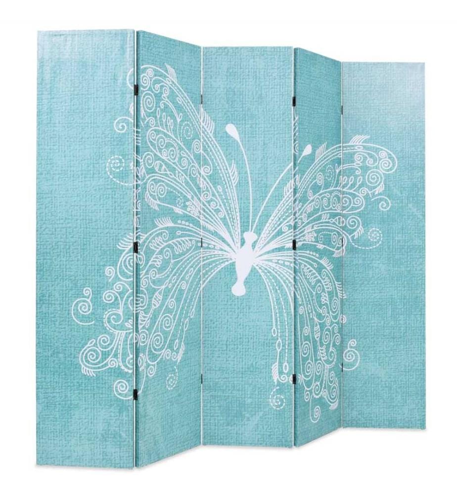Cloison de séparation pliable 200 x 170 cm Papillon Bleu