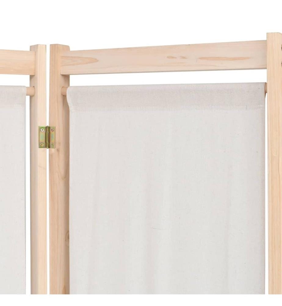 5-teiliger Raumteiler Creme 200 x 170 x 4 cm Stoff