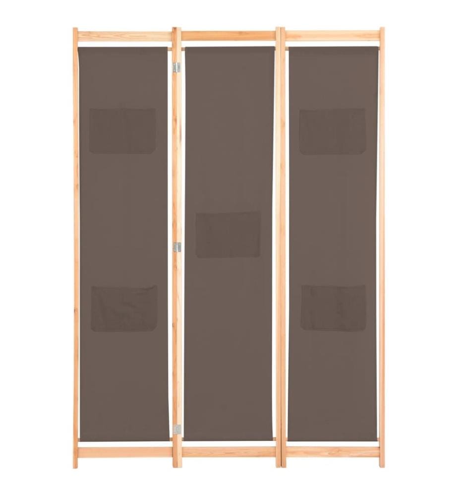 3-teiliger Raumteiler Braun 120 x 170 x 4 cm Stoff