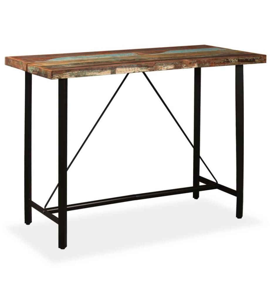 Ensemble de bar 7 pcs Bois massif recyclé
