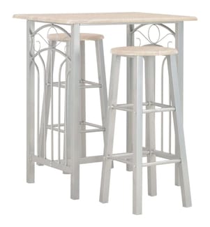3-tlg. Bar-Set Holz und Stahl