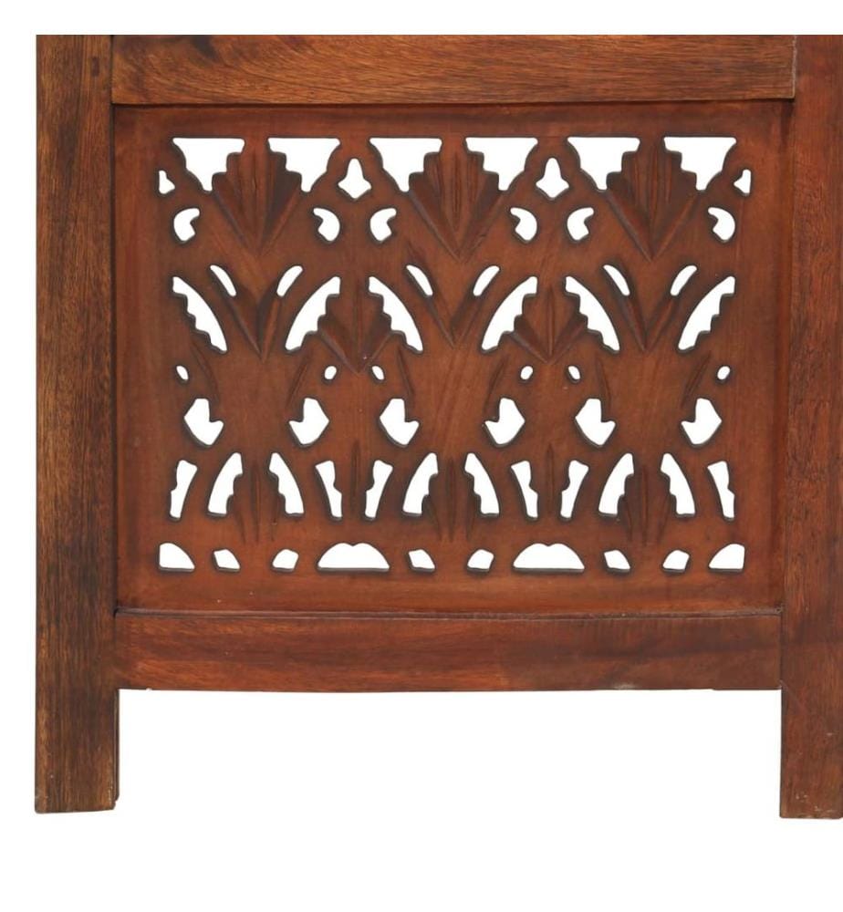 3-tlg. Raumteiler Handgeschnitzt 120×165 cm Mango Massivholz