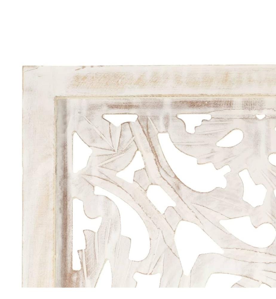 Cloison de séparation 3 panneaux Blanc 120x165 cm Bois manguier