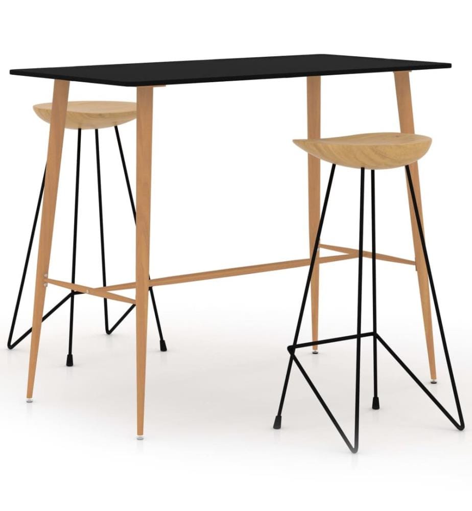 3-tlg. Bar-Set Schwarz