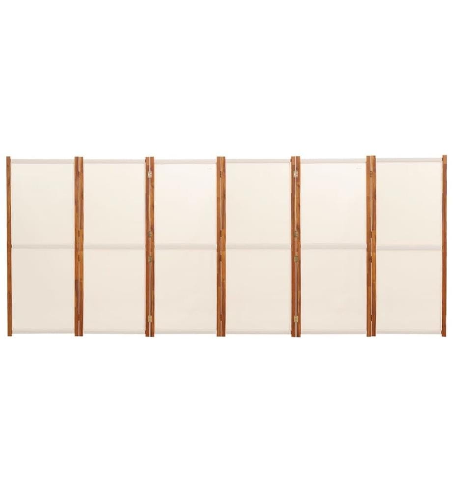 Cloison de séparation 6 panneaux Blanc crème 420x180 cm
