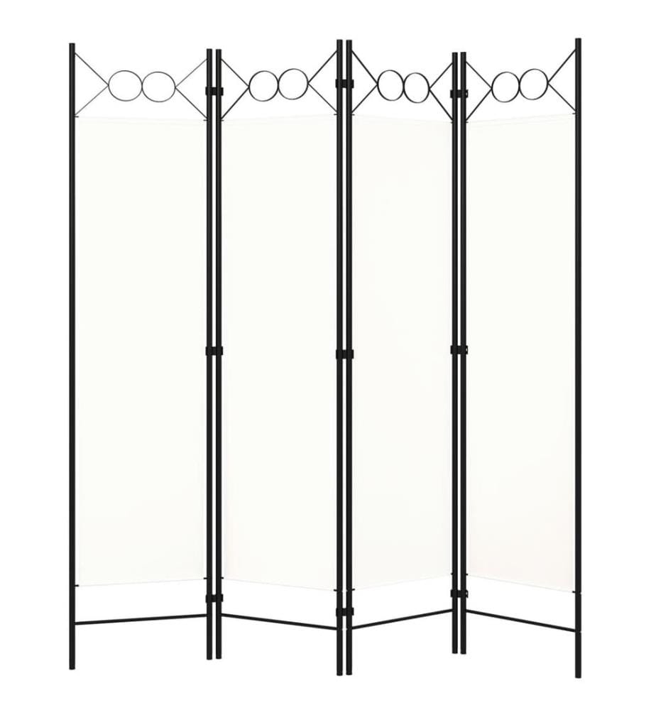 4-tlg. Raumteiler Weiss 160x180 cm