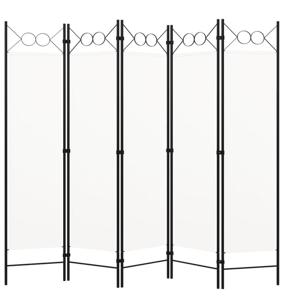5-tlg. Raumteiler Weiss 200x180 cm