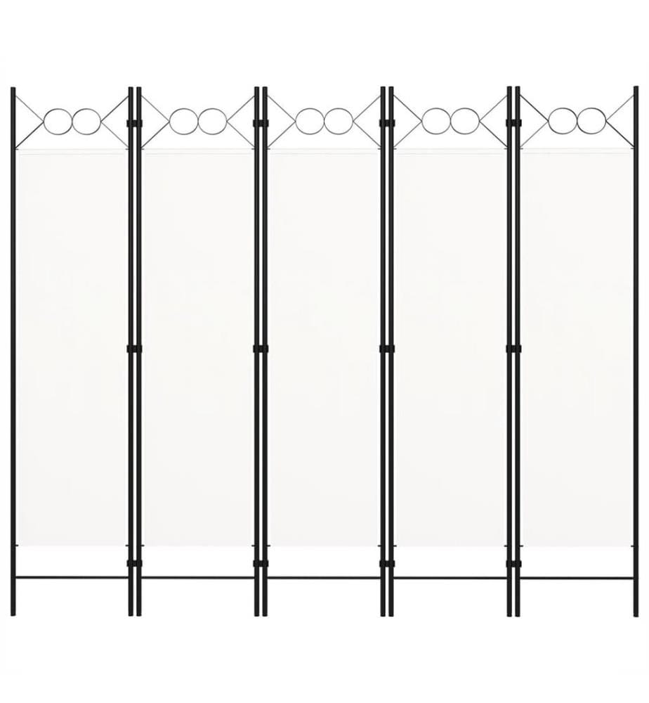 5-tlg. Raumteiler Weiss 200x180 cm
