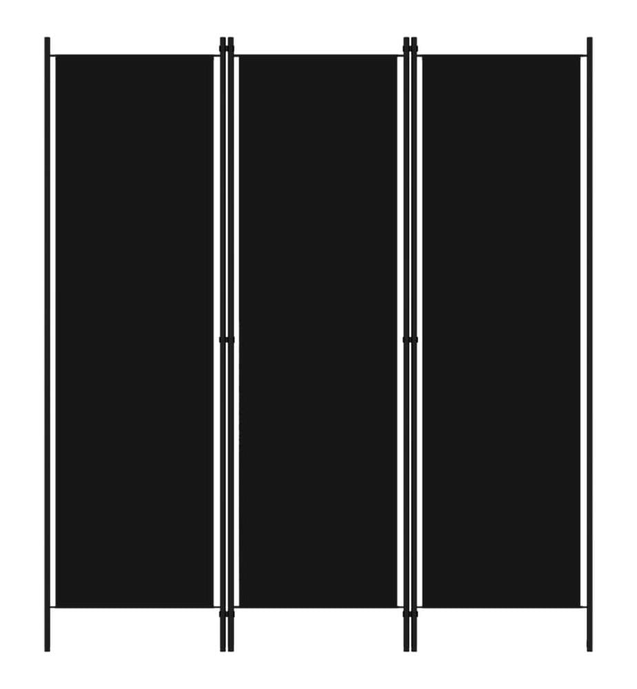 3-tlg. Raumteiler Schwarz 150x180 cm