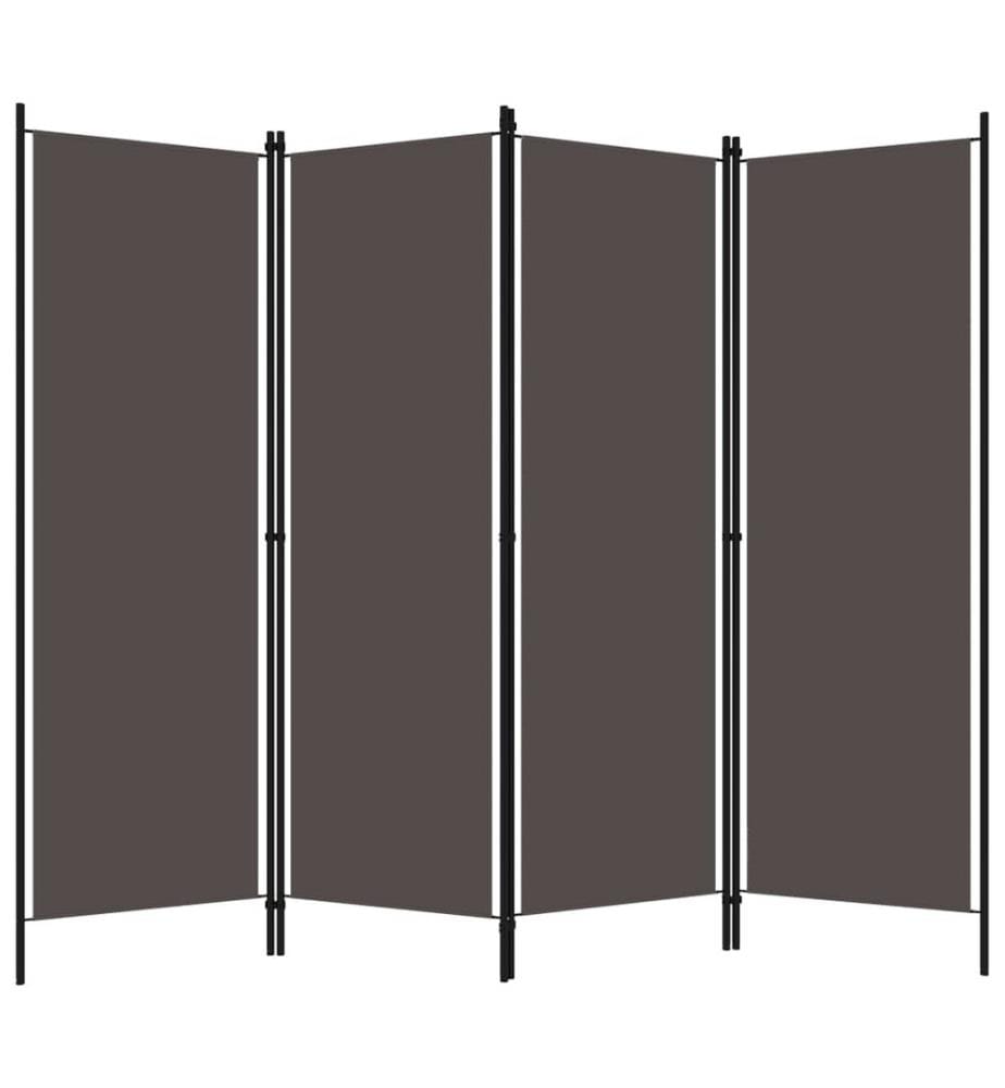 4-tlg. Raumteiler Anthrazit 200x180 cm