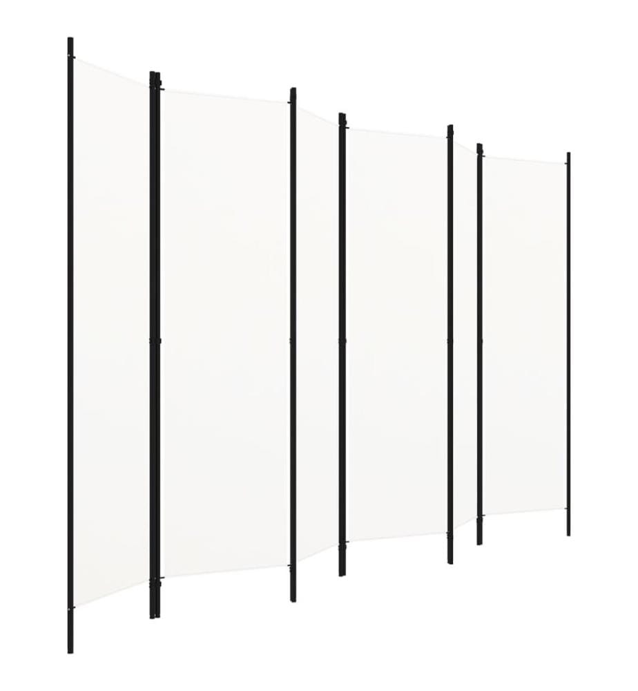 6-tlg. Raumteiler Weiss 300x180 cm