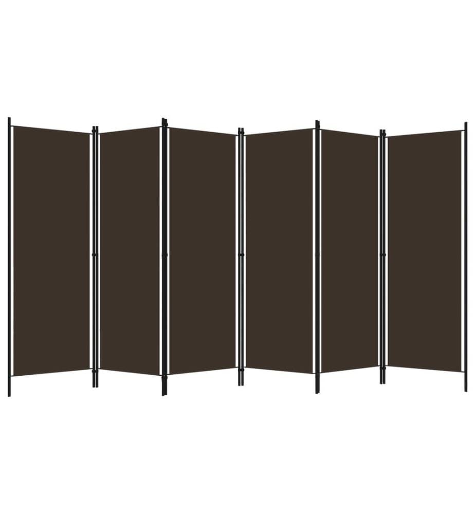 6-tlg. Raumteiler Braun 300x180 cm