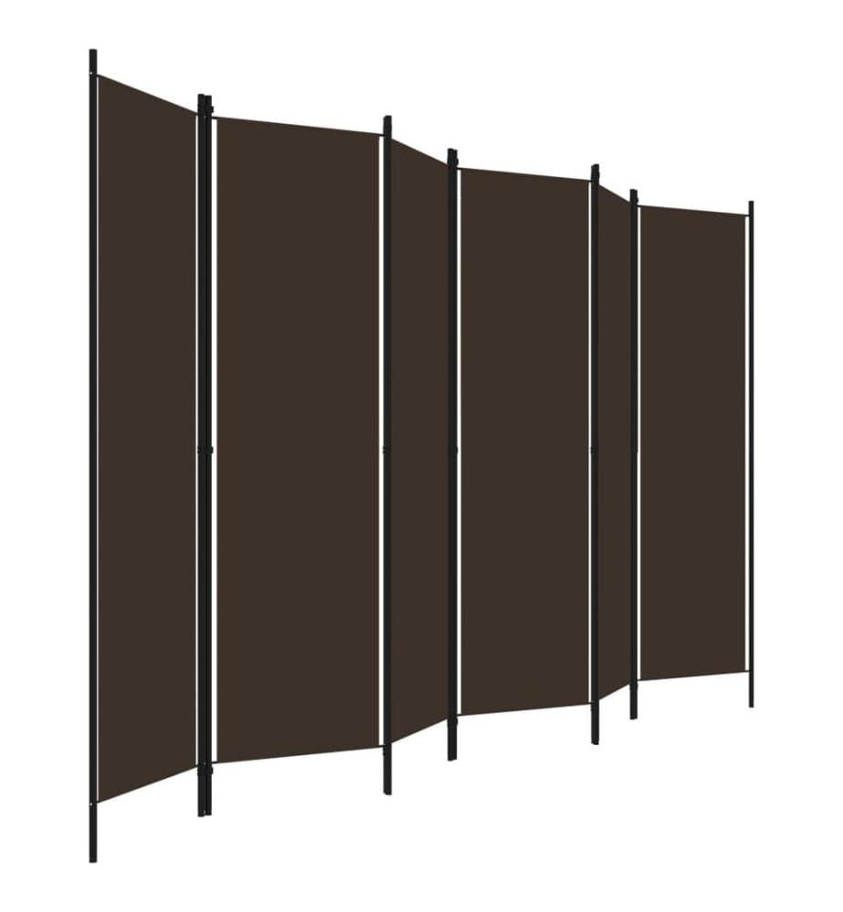 6-tlg. Raumteiler Braun 300x180 cm