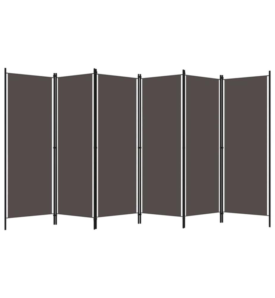6-tlg. Raumteiler Anthrazit 300x180 cm