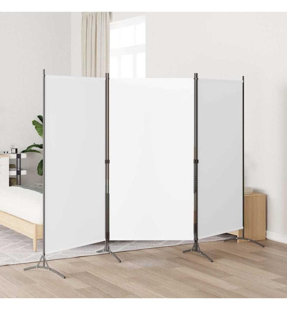 3-tlg. Raumteiler Weiss 260x180 cm Stoff