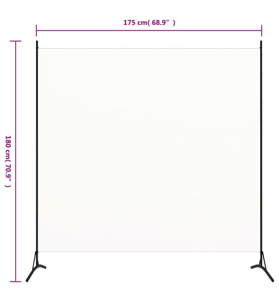 Raumteiler Weiss 175x180 cm Stoff