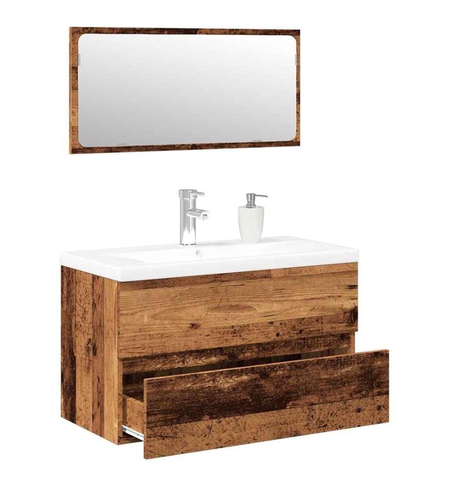 Ensemble de meubles salle de bain bois d'ingénierie