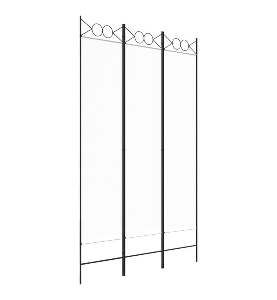 3-tlg. Paravent Weiss 120x200 cm Stoff