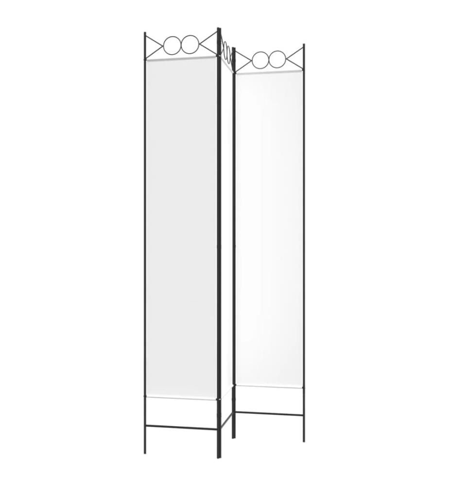 3-tlg. Paravent Weiss 120x220 cm Stoff