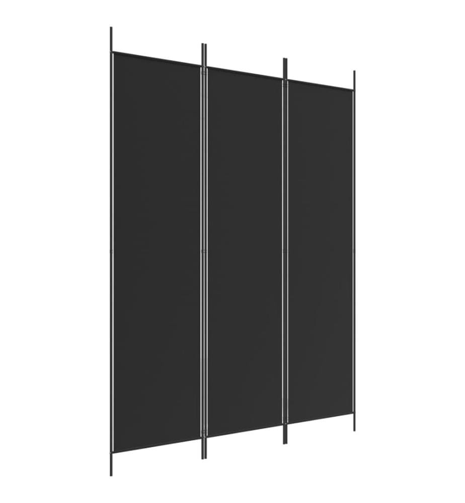 3-tlg. Paravent Schwarz 150x200 cm Stoff