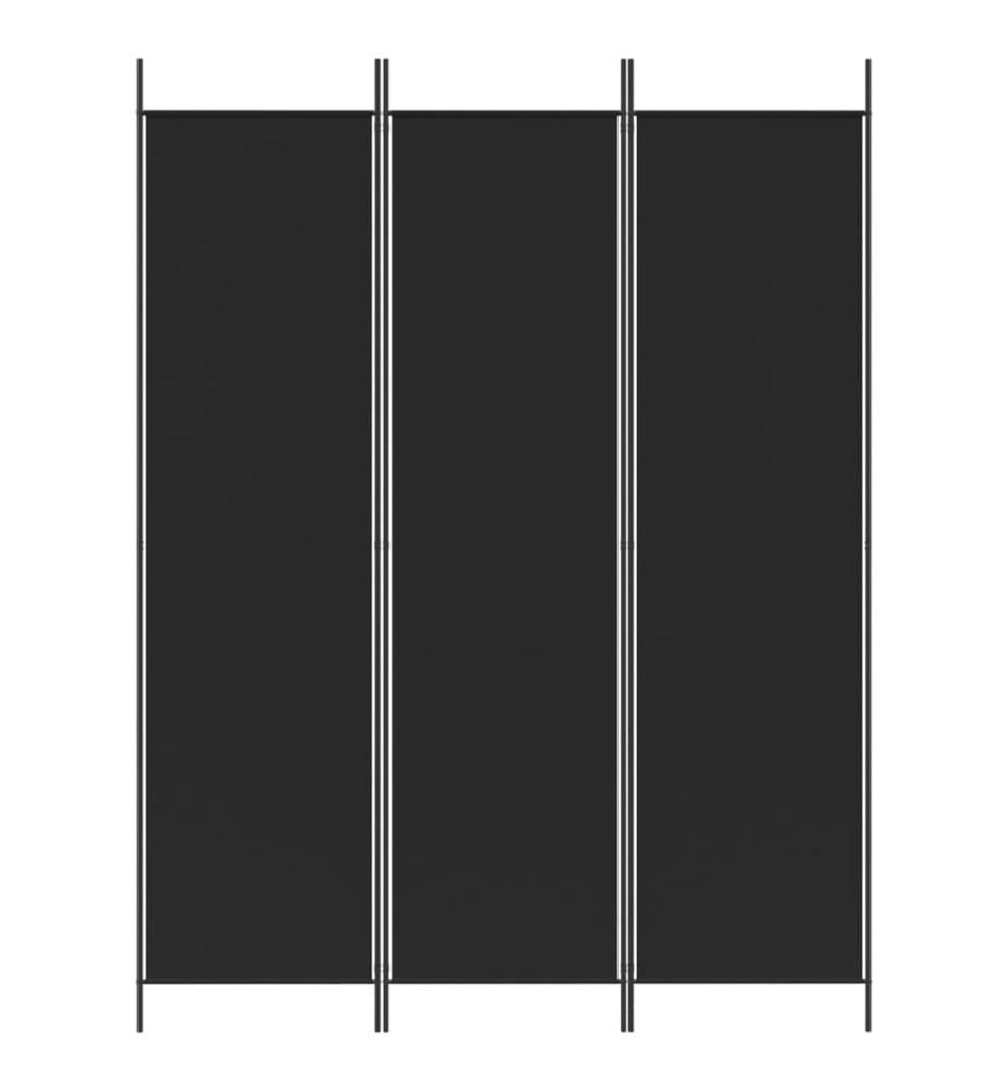 3-tlg. Paravent Schwarz 150x200 cm Stoff