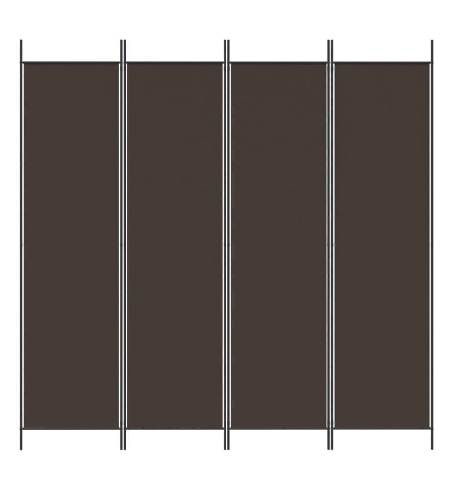4-tlg. Paravent Braun 200x200 cm Stoff