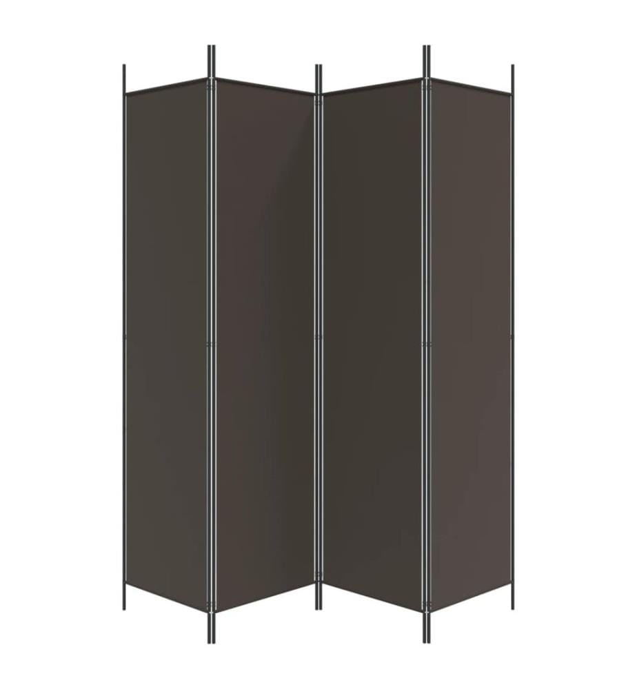 4-tlg. Paravent Braun 200x200 cm Stoff